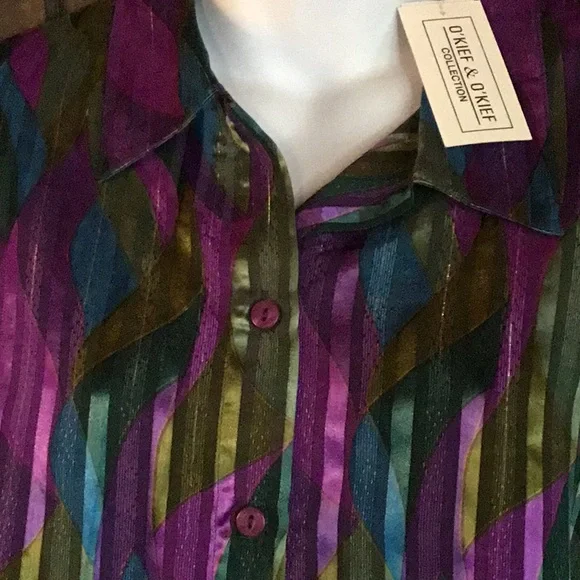 .NWT Vintage 1980 O’Keif & O’Keif  Women’s Blouse - Picture 7 of 15